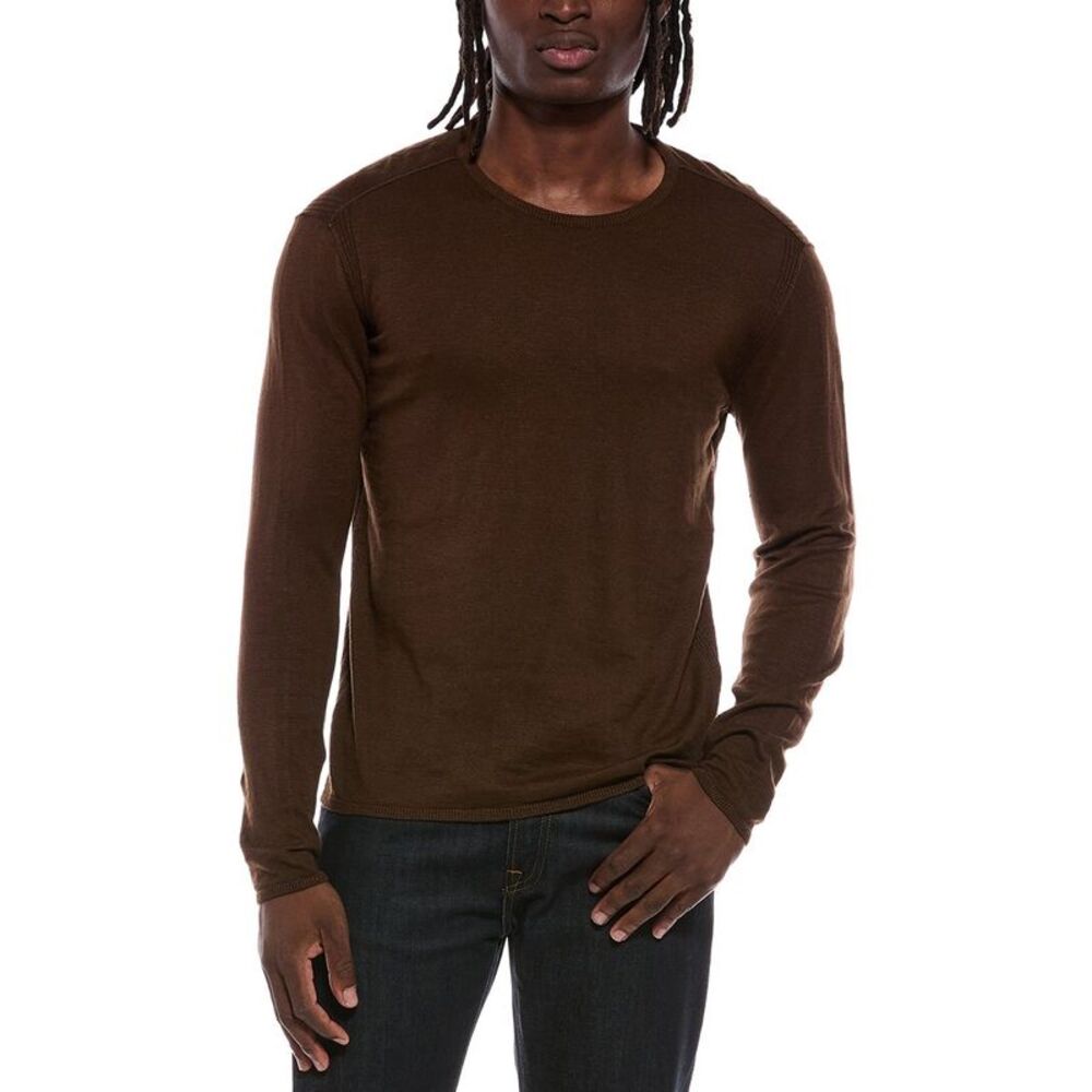 John Varvatos Mens Eli Slub Shirt, Brown